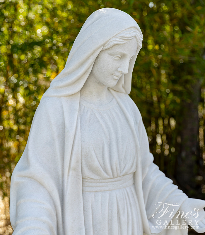 Marble Statues  - Our Lady Of Grace In Statuary White Marble - MS-1529